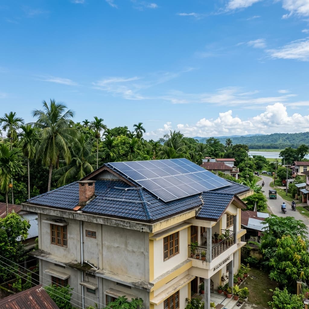 High efficiency rooftop solar panel installation by Mahabir Enterprise in Assam